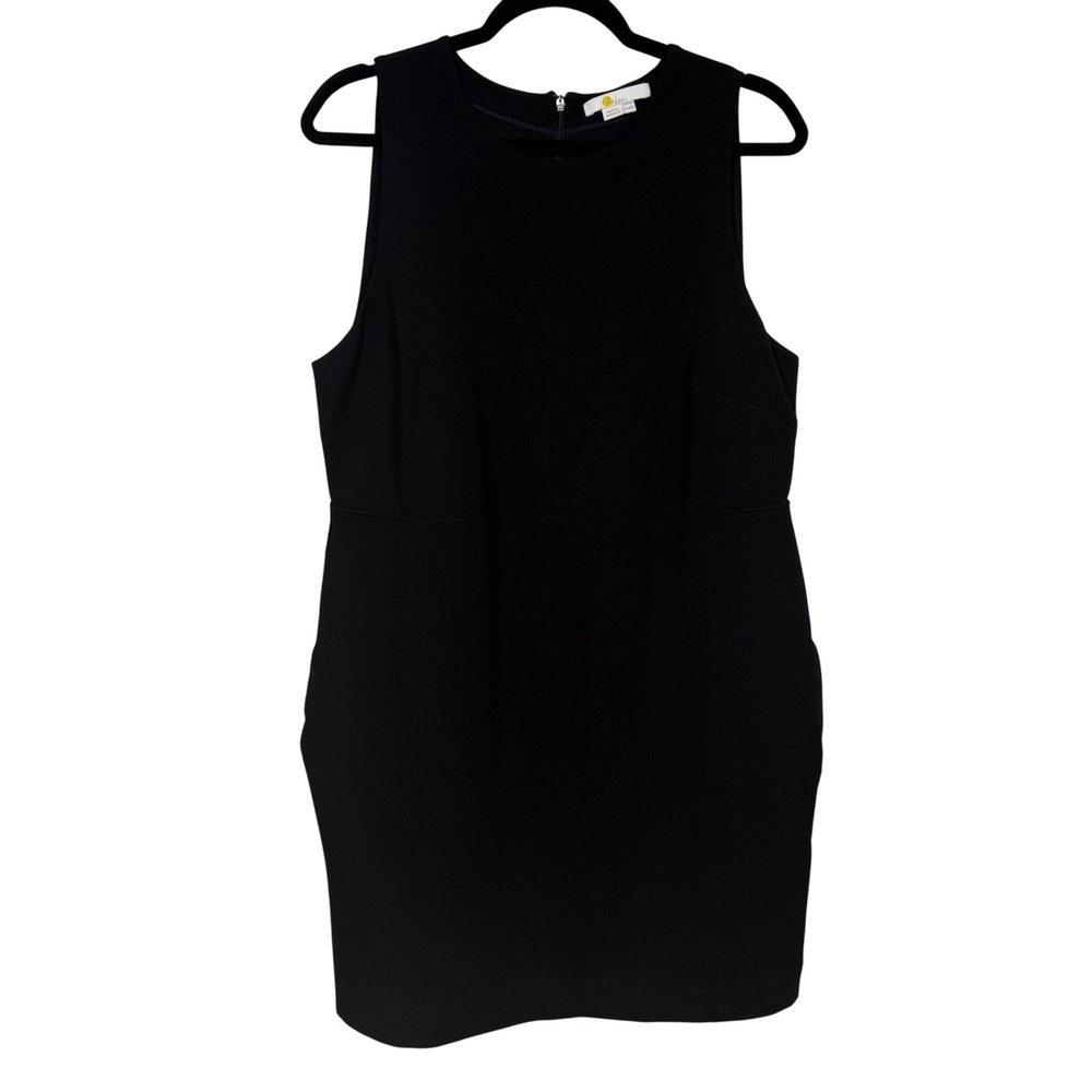 Boden Black Shift Mini Dress Minimalist Chic Quiet Luxury Workwear Sleek US 10